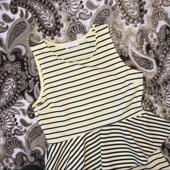 E Hyphen World Gallery Striped Peplum Dress - Picture 2 of 3